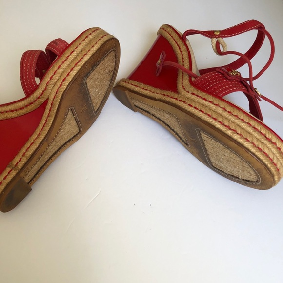 Louis Vuitton Red Wedge Shoes  SZ 39-9 - Picture 3 of 6